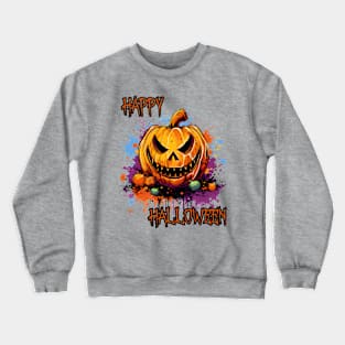 Spooky Pumpkin Happy Halloween Crewneck Sweatshirt